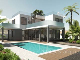 CHALET CON 4 SUITES + PISCINA . ACTIVIDAD BED & BREAKFAST, STRUCK arquitectos STRUCK arquitectos Estancias