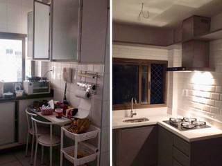 Antes e depois cozinha remodelada, Seleto Tropical LDA Seleto Tropical LDA Small kitchens Ceramic