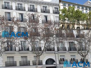 Rehabilitación de fachada de revoco tradicional, cubierta de teja curva y patio en Madrid, Rehabilitaciones Integrales ACM, S.L. Rehabilitaciones Integrales ACM, S.L.