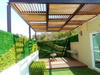 Pergolas, terrazas. roof garden y algo mas..., PUNTO DE FUGA PUNTO DE FUGA ระเบียง, นอกชาน อลูมิเนียมและสังกะสี