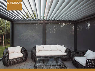 Pergole tarasowe, SOLTECH Sp. z o.o. SOLTECH Sp. z o.o. Modern style balcony, porch & terrace