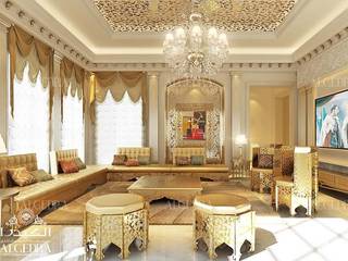 Traditional Islamic guest room design Abu Dhabi, Algedra Interior Design Algedra Interior Design Classic style living room