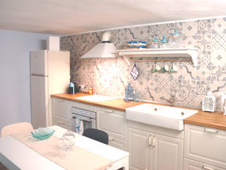 Mini Seconda Casa al Mare , Arch. Sara Pizzo – Studio 1881 Arch. Sara Pizzo – Studio 1881 Small kitchens Wood White