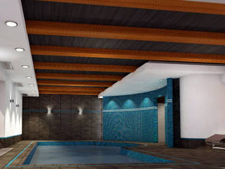 Проект реконструкции и дизайн-проет бассейна в частном доме., Vadim Bogdanov Vadim Bogdanov Minimalist pool Ceramic