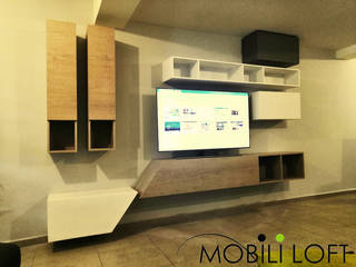 Fabricacion de centro de entretenimiento, MOBILILOFT FURNITURE MOBILILOFT FURNITURE Minimalist living room Plywood