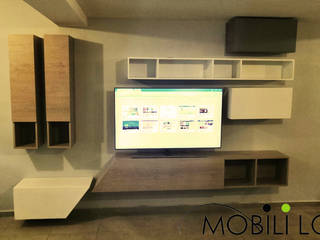 Fabricacion de centro de entretenimiento, MOBILILOFT FURNITURE MOBILILOFT FURNITURE Minimalist living room Plywood