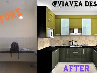 Modular Kitchen transformation at Ghaziabad, Uttar Pardesh , ViaVEA Designs ViaVEA Designs