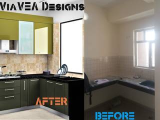 Modular Kitchen transformation at Ghaziabad, Uttar Pardesh , ViaVEA Designs ViaVEA Designs