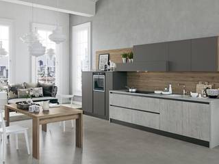 Cucina Lineare Kalì, gallomobili gallomobili Cucina moderna Legno composito Trasparente