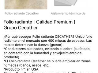 ¿Por qué escoger el sistema de calefacción por Folio Radiante Cecather?, CECATHER | FOLIO RADIANTE - SUELO RADIANTE ELECTRICO. CECATHER | FOLIO RADIANTE - SUELO RADIANTE ELECTRICO.