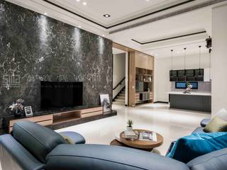 【自建豪邸/華庭.天邑】, SING萬寶隆空間設計 SING萬寶隆空間設計 Modern Living Room