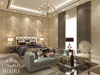 غرفة نوم رئيسية مع منطقة للجلوس, Algedra Interior Design Algedra Interior Design غرفة نوم