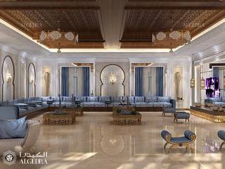 Traditional majlis design in Oman, Algedra Interior Design Algedra Interior Design クラシックデザインの リビング