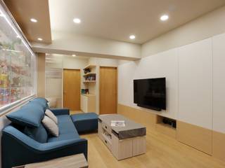 展示與收納機能兼具的北歐小宅, 青築制作 青築制作 Scandinavian style living room