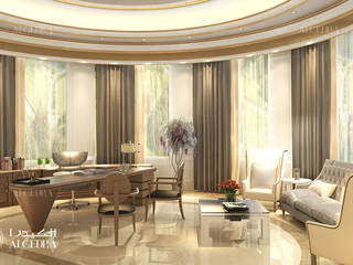 Home office design in luxury villa, Algedra Interior Design Algedra Interior Design 모던스타일 서재 / 사무실