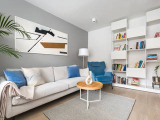 Metamorfoza na Bielanach, Scope Interior Design Piotr Skorupa Scope Interior Design Piotr Skorupa Modern living room Metal