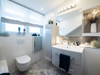 Sanierung Badezimmer, Diamond House Diamond House Modern Bathroom Tiles White