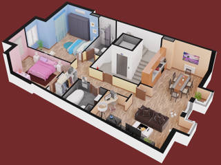 Renders 3D - Plano de Apartamento, ABELLAN 3D ABELLAN 3D