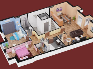 Renders 3D - Plano de Apartamento, ABELLAN 3D ABELLAN 3D