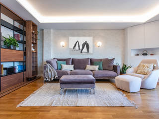 Reforma ático duplex, Estudio de Interiorismo Valeria Bonomi Estudio de Interiorismo Valeria Bonomi 모던스타일 거실