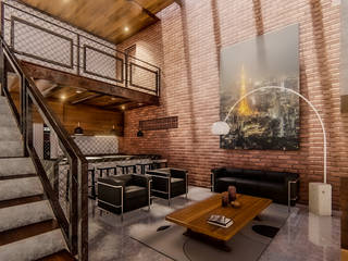 Loft O, Daniel Jacobo Arquitecto Daniel Jacobo Arquitecto Living room Bricks
