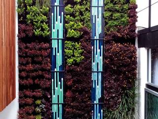 Muro verde y Vitral, MKVidrio MKVidrio Modern Terrace Glass Green