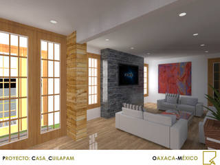 CASA_CUILAPAM, ADCA CONSTRUCCIÓNES ADCA CONSTRUCCIÓNES Modern living room Tiles
