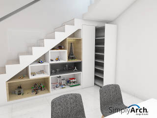Minimalist modern Interior of Private House at Muara Karang, North Jakarta, Simply Arch. Simply Arch. Escalier