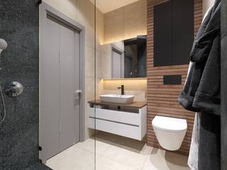 Квартира студия для пилота и путешественника, Gnezdo.design Gnezdo.design Modern bathroom