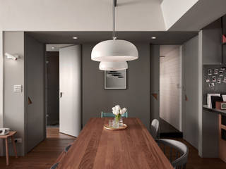 WELCOME HOME + THE CORNER-實適空間設計, 實適空間設計 實適空間設計 Scandinavian style dining room Solid Wood Multicolored