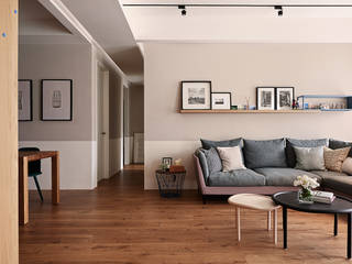 “The Line”-實適空間設計, 實適空間設計 實適空間設計 Living room Solid Wood Multicolored