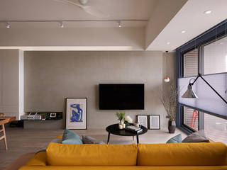 “Impression Blue”, 實適空間設計 實適空間設計 Living room Concrete