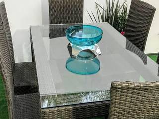 Comedor Milán, Hr Rattan y Decoración Hr Rattan y Decoración Hiên, sân thượng phong cách hiện đại Mây / đan lát Turquoise