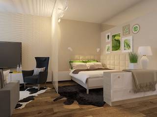 ОДНОКОМНАТНАЯ В СОВРЕМЕННОМ СТИЛЕ, Кузница Ремонта Кузница Ремонта Minimalist bedroom