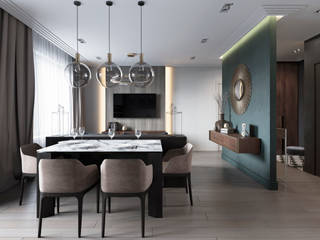 Квартира с атмосферой морского побережья, Brush Up studio Brush Up studio Salas de estilo ecléctico