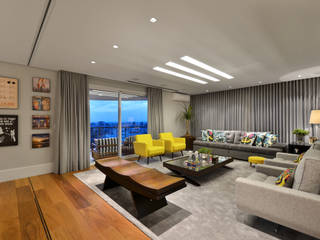 Living - Ambiente estar e jantar , Carolina Burin & Arquitetos Associados Carolina Burin & Arquitetos Associados モダンデザインの リビング