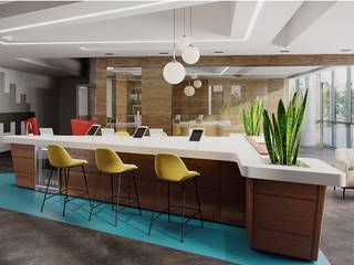 Audi Volkswagen Office in Dubai, Nahawi Design Studio Nahawi Design Studio Modern study/office Wood Wood effect