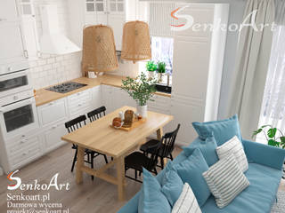 Aranżacja Kuchni w Skandynawskim Stylu, Senkoart Design Senkoart Design Kuchnia na wymiar Biały
