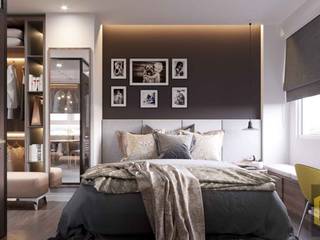 THIẾT KẾ NỘI THẤT CĂN HỘ BOTANICA | An Khoa Design, Công ty TNHH Tư vấn thiết kế xây dựng An Khoa Công ty TNHH Tư vấn thiết kế xây dựng An Khoa Modern style bedroom