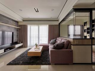 人文紓壓幸福家庭宅, 墨映室內裝修設計 墨映室內裝修設計 Modern living room