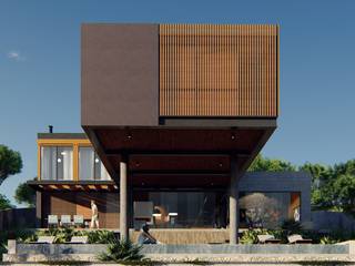 Casa R+J - container e steel frame, GhiorziTavares Arquitetura GhiorziTavares Arquitetura منازل حديد