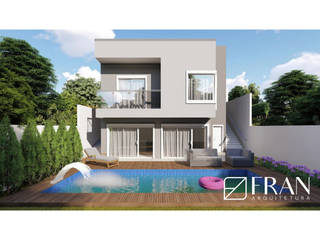 Projeto Residencial de um Pavimento, Fran Arquitetura Fran Arquitetura منزل عائلي صغير أسمنت