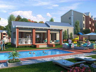 Exterior 3D Renders, D3D Architectural Visualisation D3D Architectural Visualisation 庭院泳池