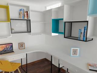 Proyecto de Diseño de Sala de Estudio, Pamela Cerna Interiores Pamela Cerna Interiores Modern Oturma Odası