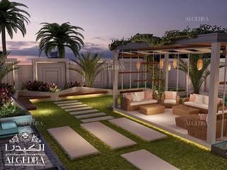 Landscape design for luxury villa in Dubai, Algedra Interior Design Algedra Interior Design Front yard