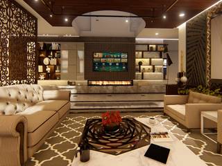 Luxury Villa At Chennai, Aikaa Designs Aikaa Designs Modern living room