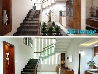 Best Interior designs in Kerala—Monnaie Architects & Interiors, Monnaie Interiors Pvt Ltd Monnaie Interiors Pvt Ltd 階段