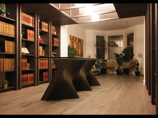 The Yellow Door House, Tactus Design Workshop Tactus Design Workshop Minimalist dining room MDF