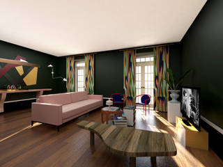 Projeto de Remodelação e Decoração de Apartamento Baixa _ Lisboa, OMNU_Creative Houses OMNU_Creative Houses 客廳