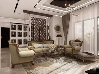 Luxury 3 BHK at Adyar, Chennai, Aikaa Designs Aikaa Designs Mediterranean style living room